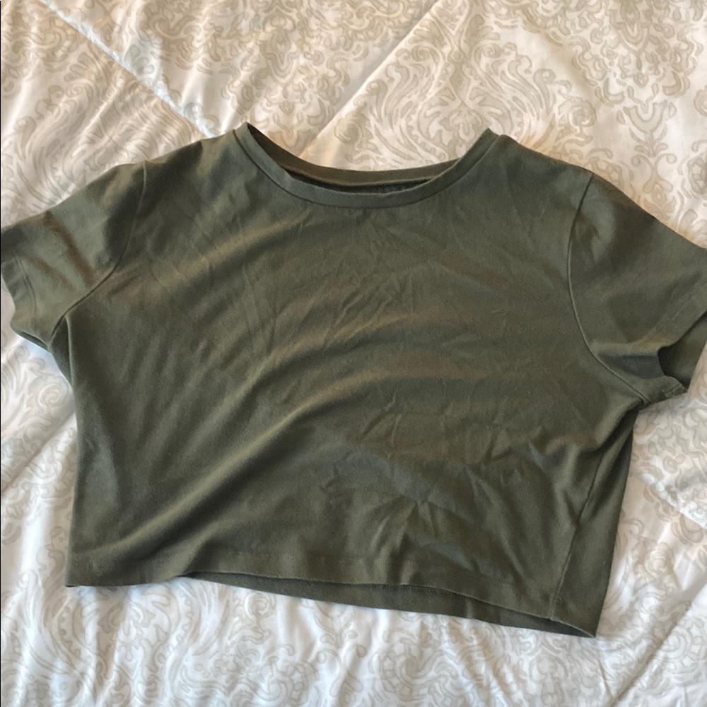 Wild Fable Green Crop T-Shirt Relaxed Fit